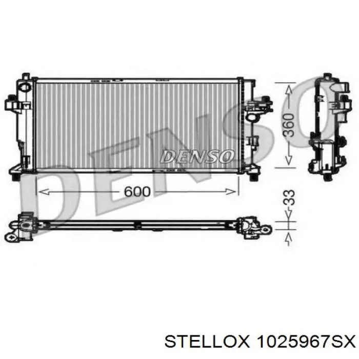 Радіатор охолодження двигуна 1025967SX Stellox