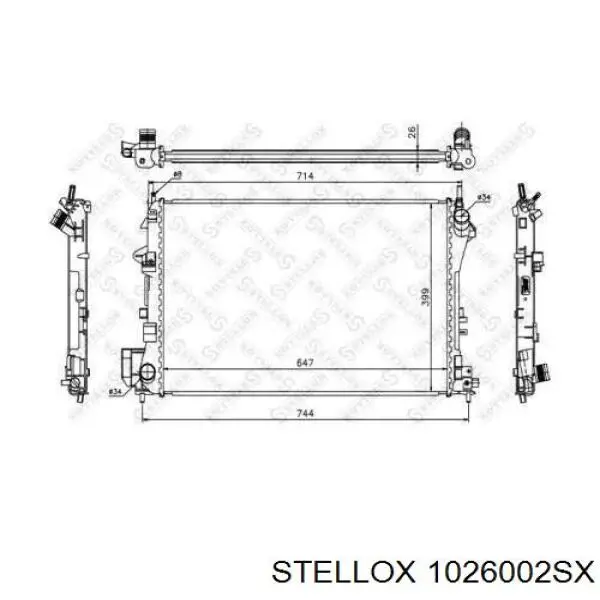 Радіатор охолодження двигуна 1026002SX Stellox