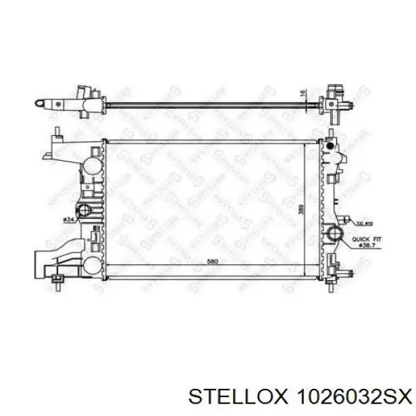 Радіатор охолодження двигуна 1026032SX Stellox