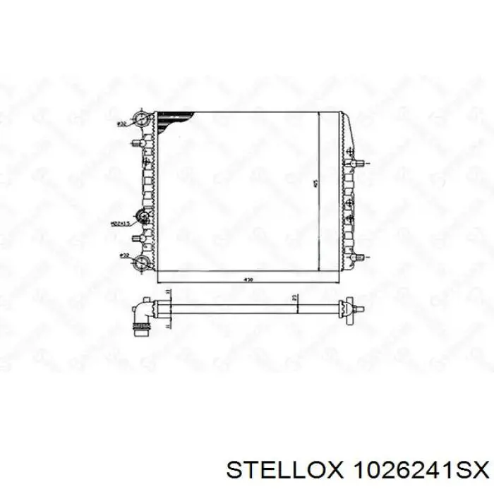 Радіатор охолодження двигуна 1026241SX Stellox