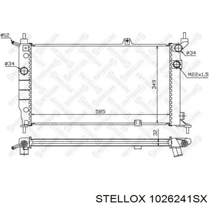 Радіатор основний Stellox 1026241SX ціна, від 45.56 USD