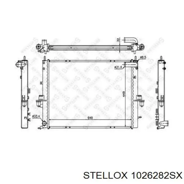 Купити 1026282SX Stellox Радіатор двигуна