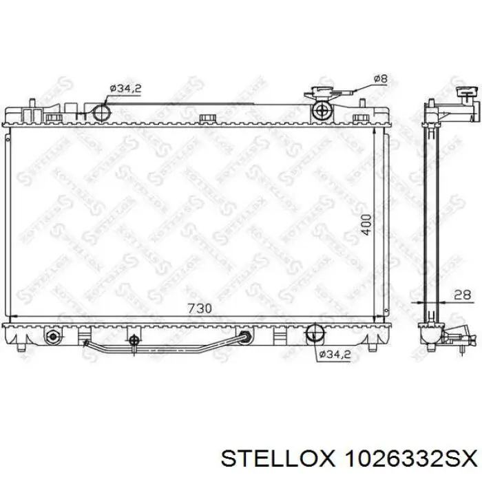 Радіатор охолодження двигуна 1026332SX Stellox