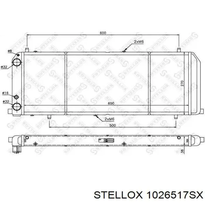 Радіатор охолодження двигуна 253101R010 Market (OEM)