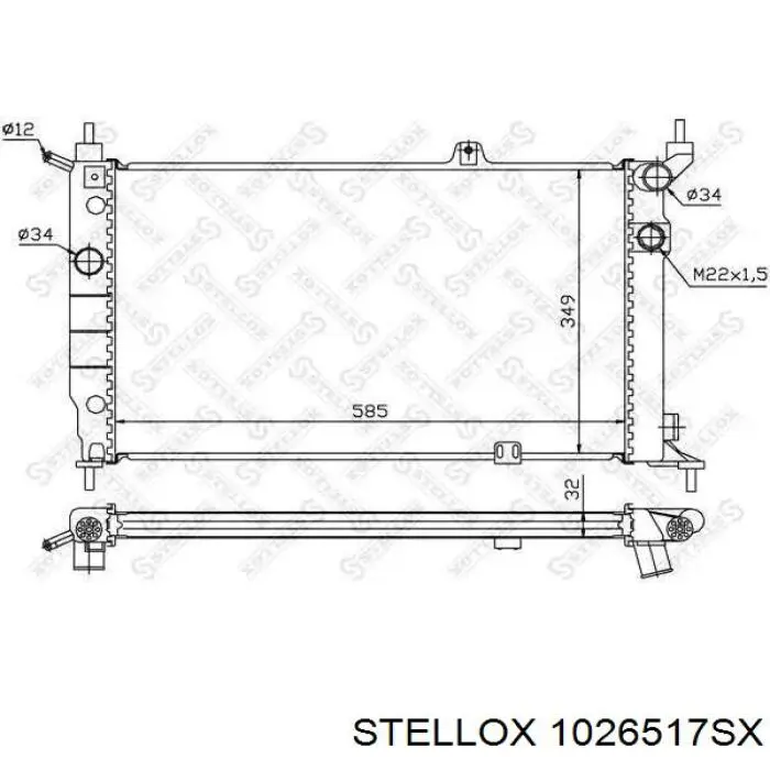 Радіатор основний Stellox 1026517SX ціна, від 62.31 USD