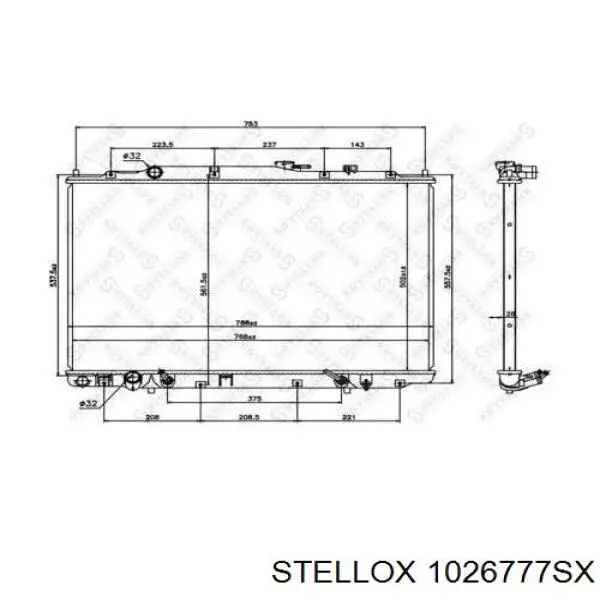 Купити 1026777SX Stellox Радіатор двигуна