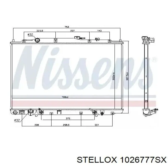 1026777SX Stellox радіатор охолодження двигуна