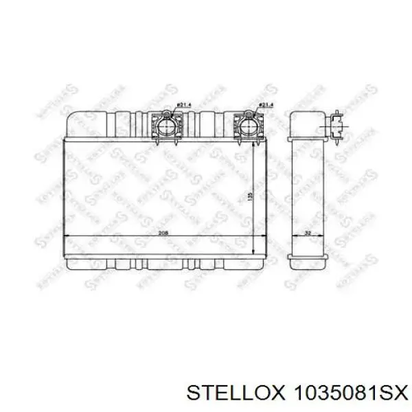 1035081SX Stellox Радіатор опалювача салону