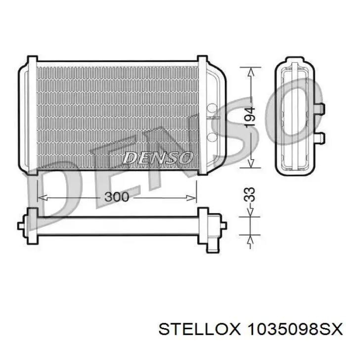 Радіатор пічки (обігрівача) 1035098SX Stellox