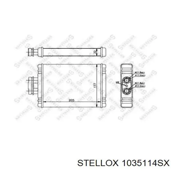 1035114SX Stellox Радіатор опалювача салону