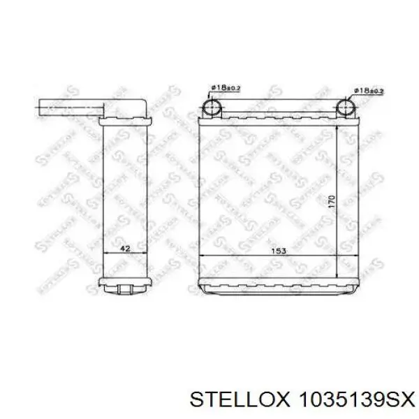 Купити 1035139SX Stellox Радіатор пічки (обігрівача), задній