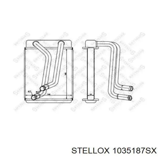 1035187SX Stellox Радіатор опалювача салону
