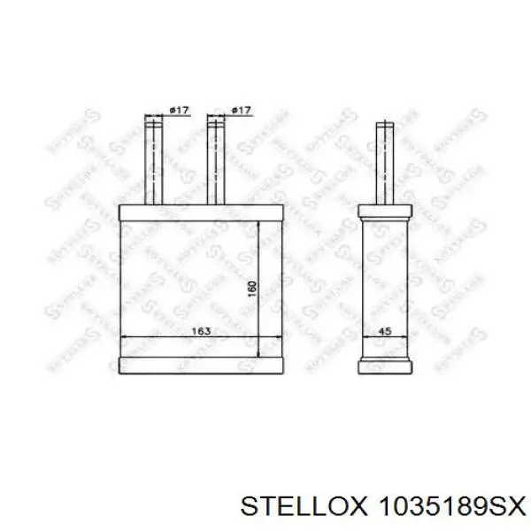 1035189SX Stellox Радіатор опалювача салону