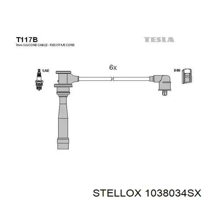 Дріт високовольтні, комплект 1038034SX Stellox