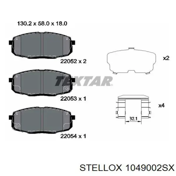1049002SX Stellox колодки гальмівні передні, дискові