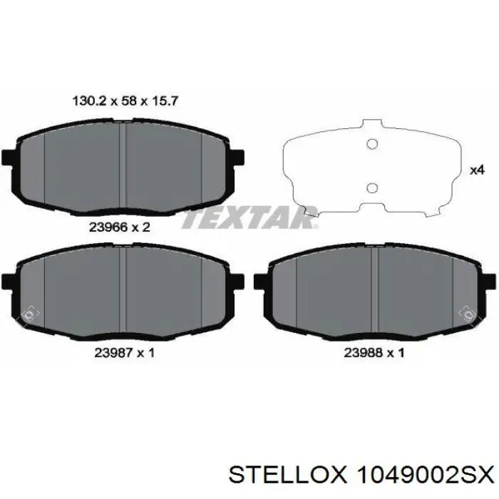 Гальмівні колодки Stellox 1049002SX ціна, від 19.00 USD