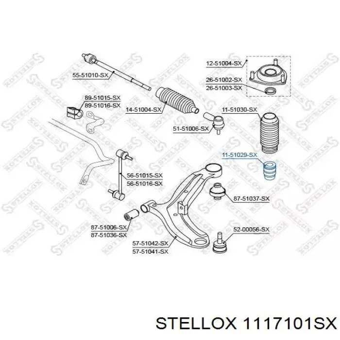Чохол амортизатора заднього Stellox 1117101SX ціна, від 3.89 USD