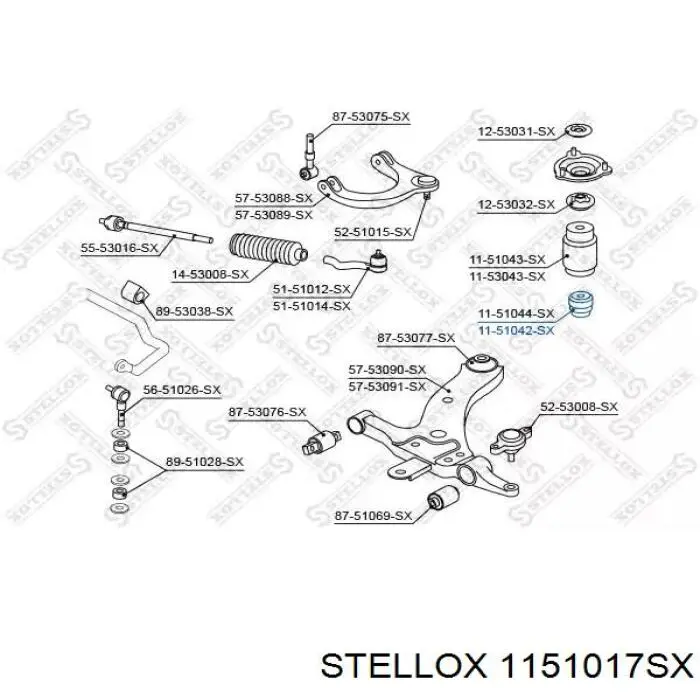 Купити 1151017SX Stellox Буфер-відбійник амортизатора переднього