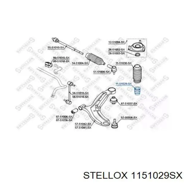 Купити 1151029SX Stellox Буфер-відбійник амортизатора переднього
