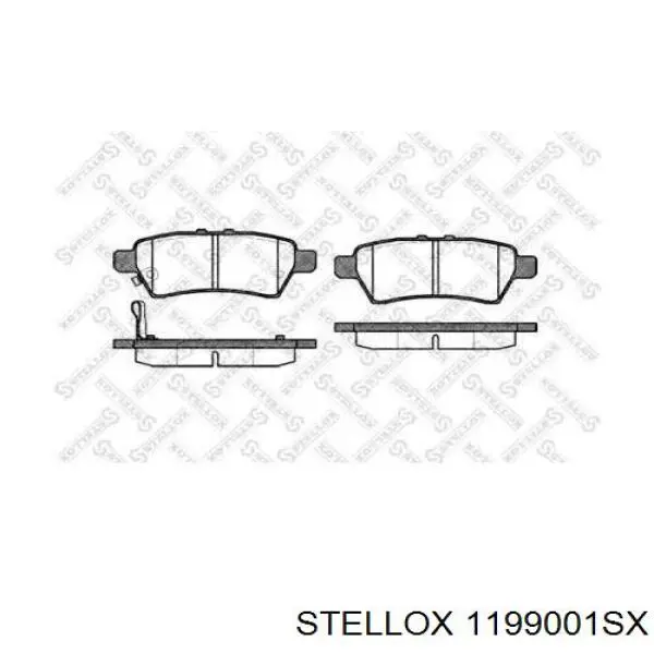 Купити 1199001SX Stellox Задні колодки