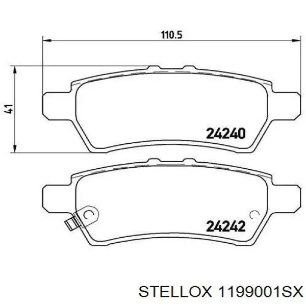 1199001SX Stellox Колодки гальмівні задні, дискові