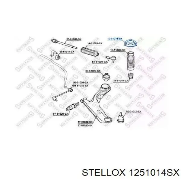 Опора стійки амортизатора переднього Stellox 1251014SX ціна, від 22.57 USD