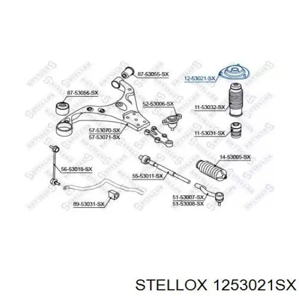 Опора стійки амортизатора переднього Stellox 1253021SX ціна, від 17.31 USD