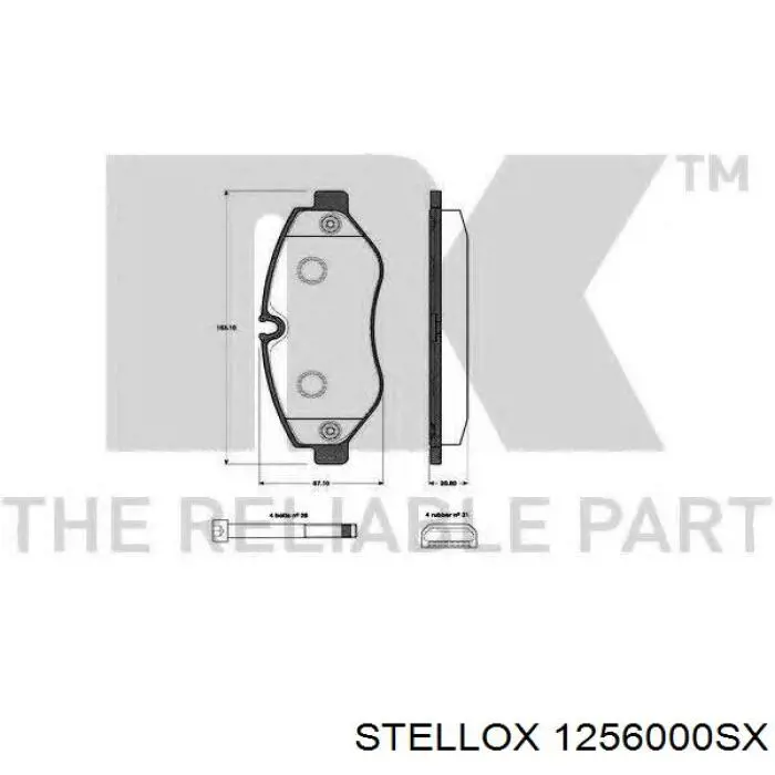 Передні тормозні колодки 1256000SX Stellox
