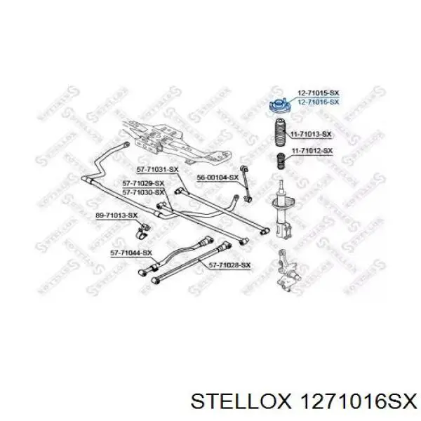 Опора амортизатора заднього, лівого 1271016SX Stellox