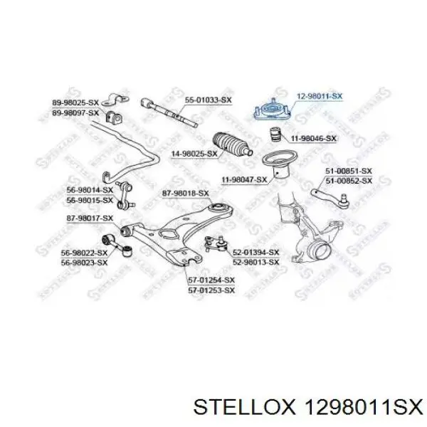 Опора амортизатора переднього 1298011SX Stellox