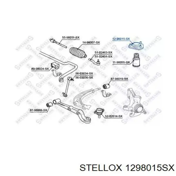 Опора стійки амортизатора переднього Stellox 1298015SX ціна, від 15.85 USD