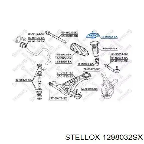 Опора амортизатора переднього 1298032SX Stellox