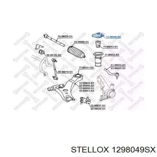 Опора амортизатора переднього 1298049SX Stellox