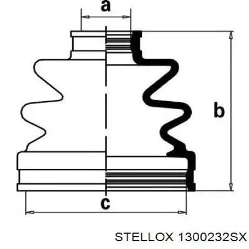 Пильник ШРУСа внутрішній, передній піввісі 1300232SX Stellox