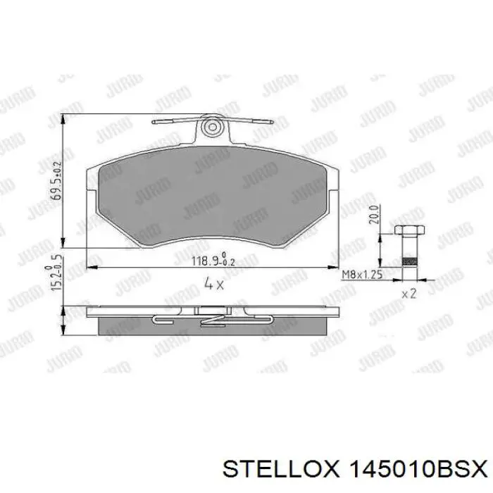 Тормозні колодки Stellox 145010BSX