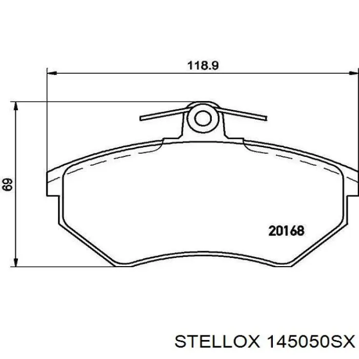 Колодки гальмівні передні, дискові 145050SX Stellox