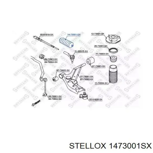 1473001SX Stellox пильник рульового механізму/рейки