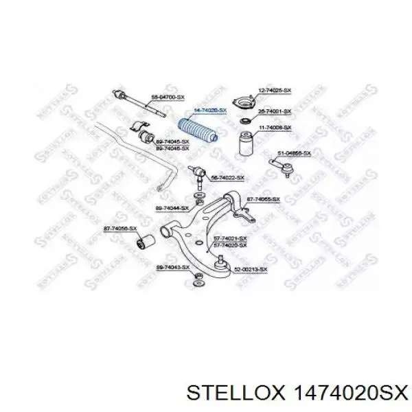 Пильник рульового механізму/рейки 1474020SX Stellox