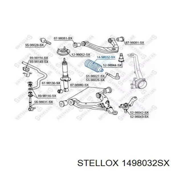 Пильник рульового механізму/рейки 1498032SX Stellox