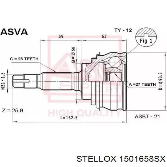Граната колісна Stellox 1501658SX ціна, від 28.69 USD