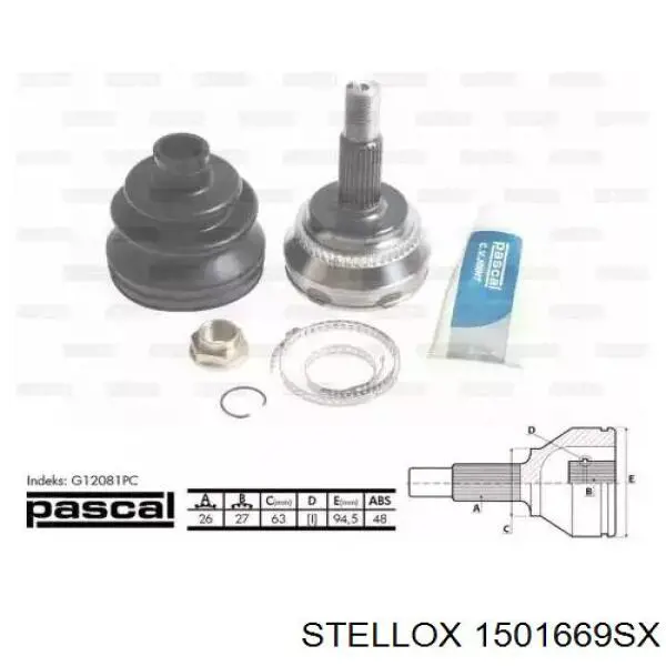 Купити 1501669SX Stellox Шарнір приводу зовнішній