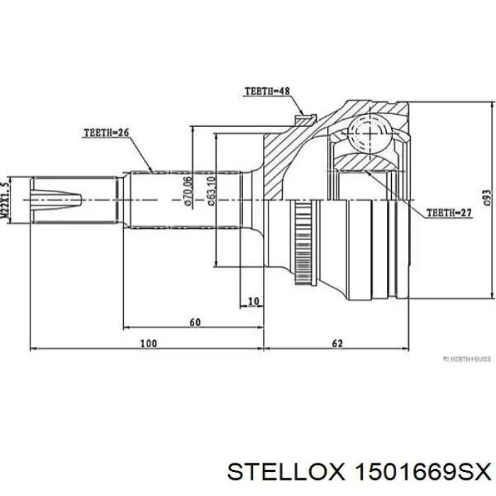 Граната колісна Stellox 1501669SX ціна, від 36.35 USD