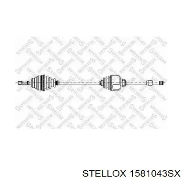 Піввісь передня, права Stellox 1581043SX ціна, від 97.16 USD