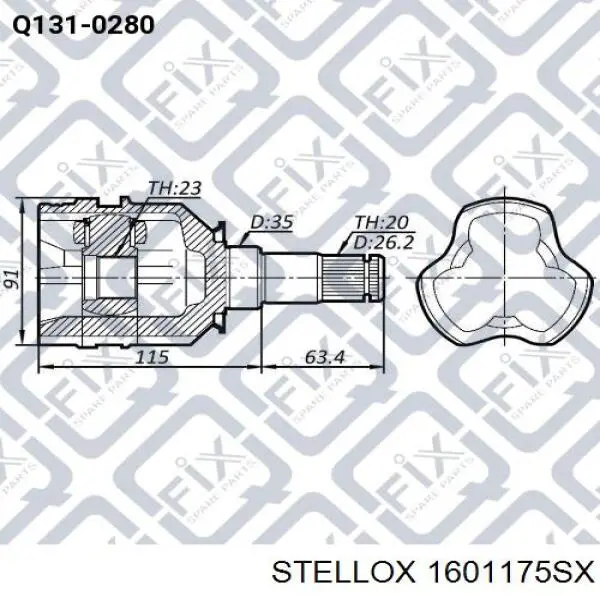 4304032040 Toyota Шарнір кутових швидкостей передній лівий