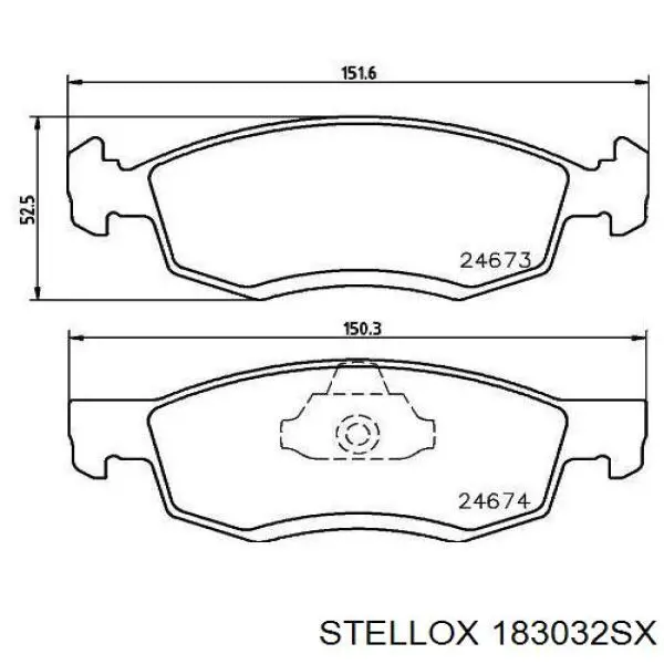 Купити 183032SX Stellox Колодки гальмівні передні, дискові