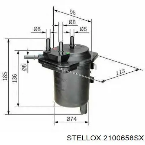 Фільтр тонкого очищення палива Vasco Filters C352 ціна, від 17.89 USD