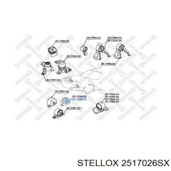 Подушка (опора) двигуна, передня 2517026SX Stellox