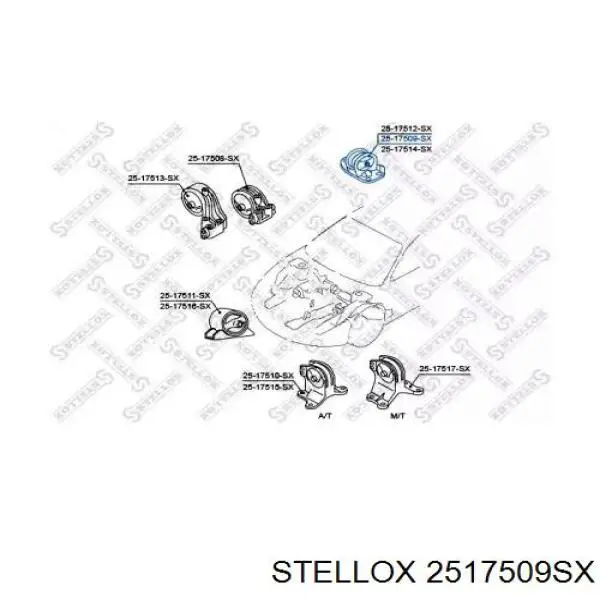 Подушка (опора) двигуна, задня Stellox 2517509SX ціна, від 22.51 USD