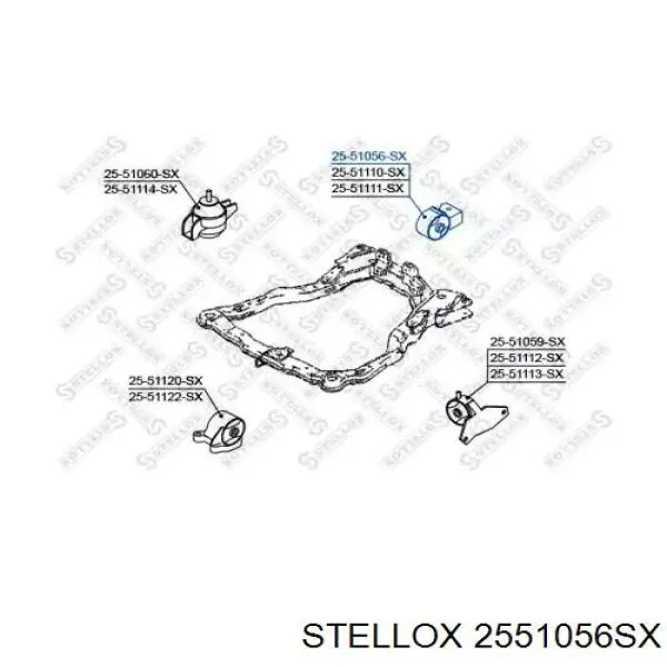 Подушка (опора) двигуна, задня Stellox 2551056SX ціна, від 20.67 USD