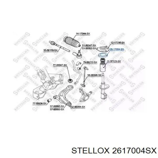 Підшипник опорний амортизатора, переднього 2617004SX Stellox